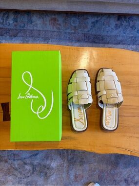Sam Edelman Dina Fisherman Mule Sandal - Linen Leather/Cream